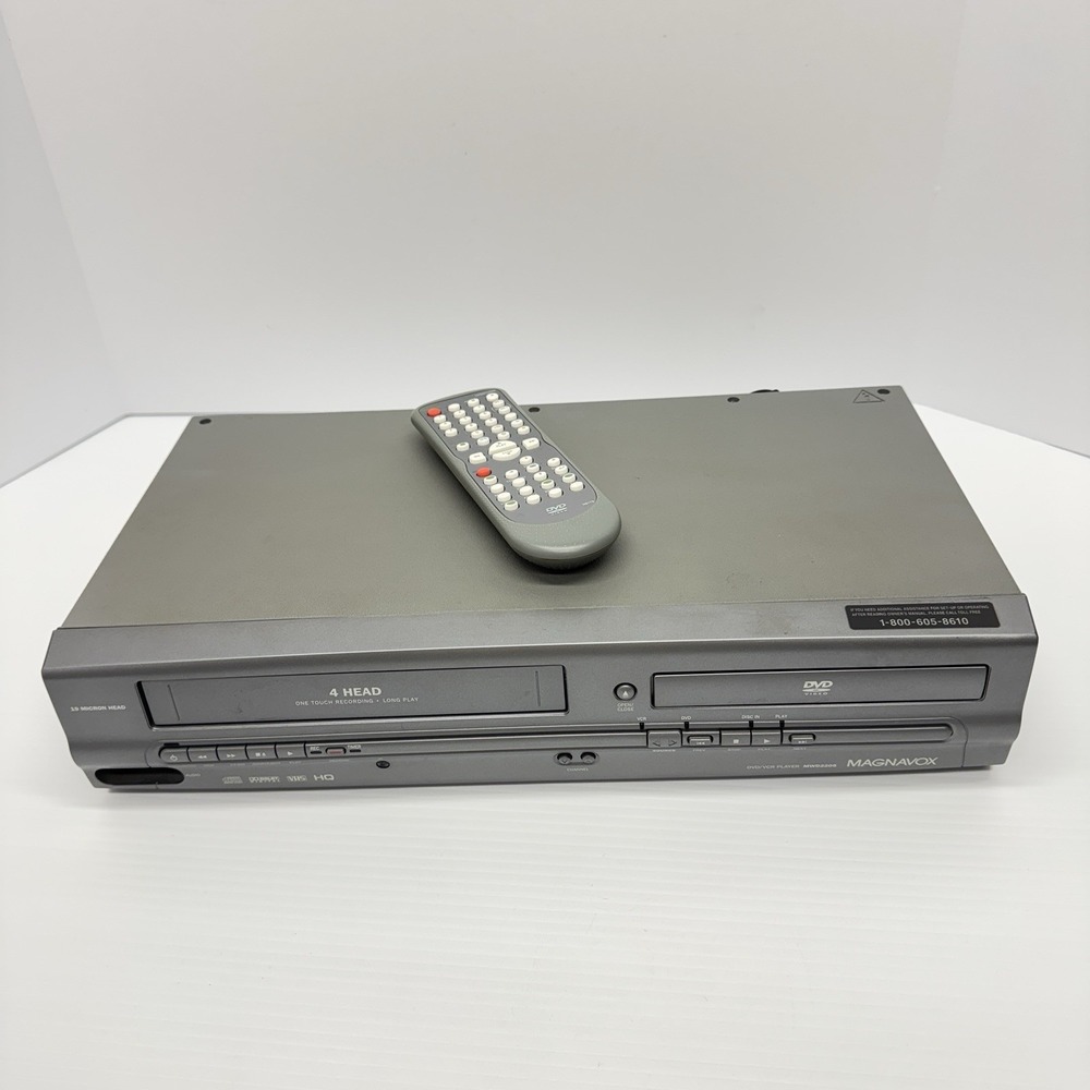 MAGNAVOX DVD/VCR COMBO MWD2205 VHS Player Tested Working Remote Control